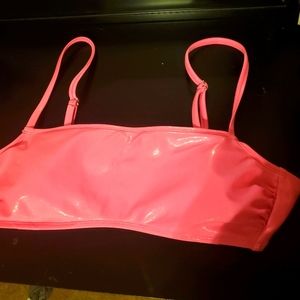 Shimmering pink swim top